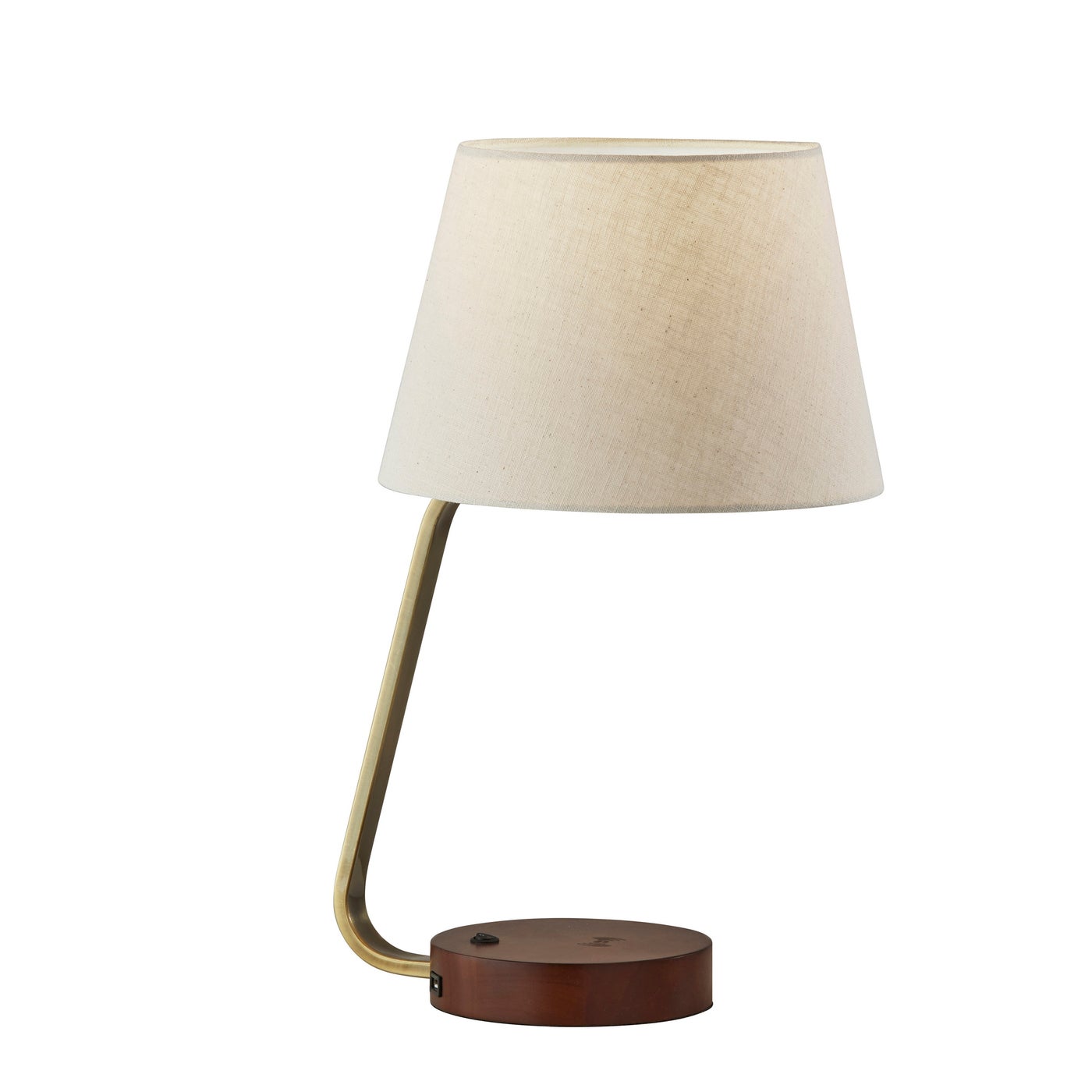 Adesso Home - 3015-21 - Table Lamp - Louie - Antique Brass W. Walnut Rubberwood Base