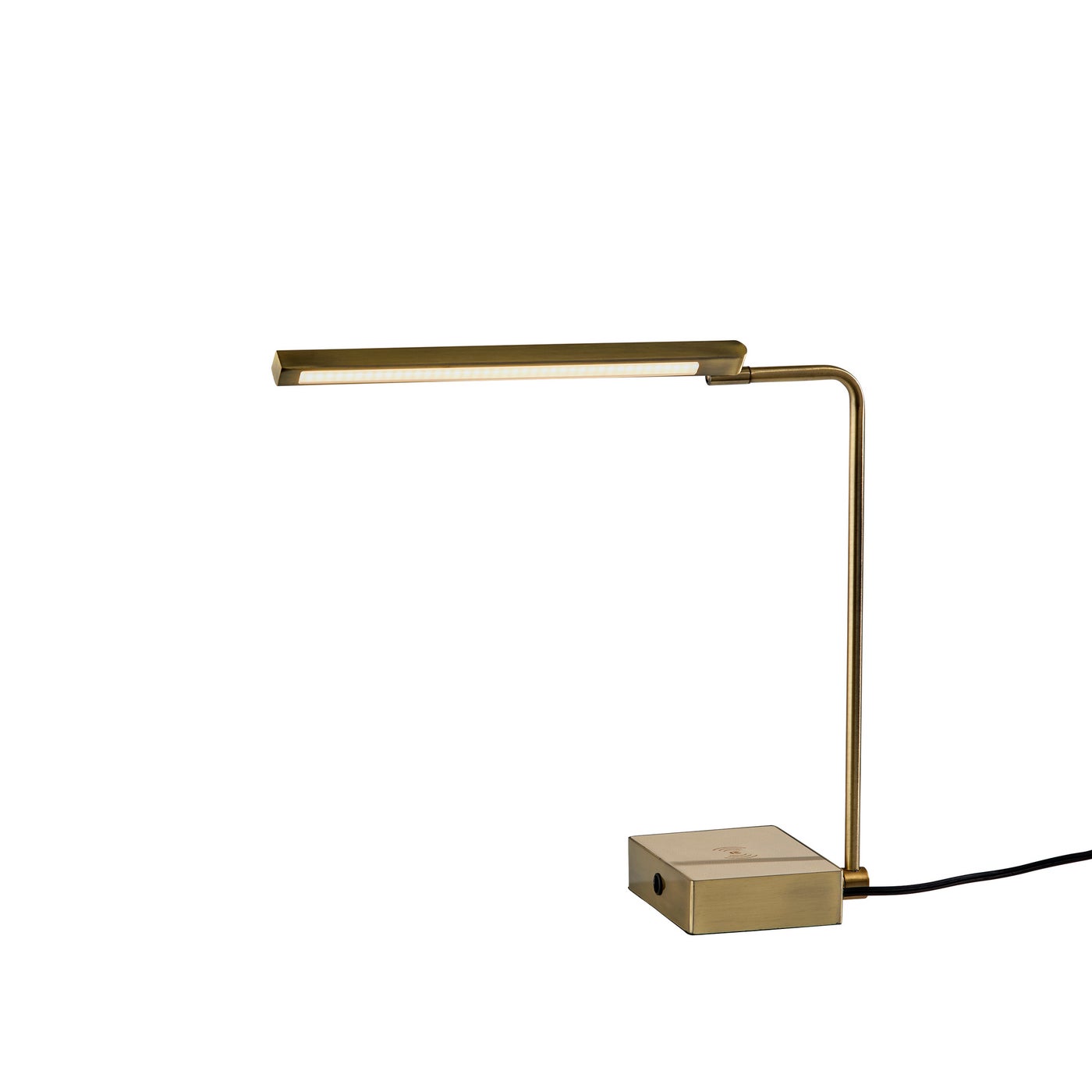 Adesso Home - 3039-21 - LED Desk Lamp - Sawyer - Antique Brass W. Cream Color Leather