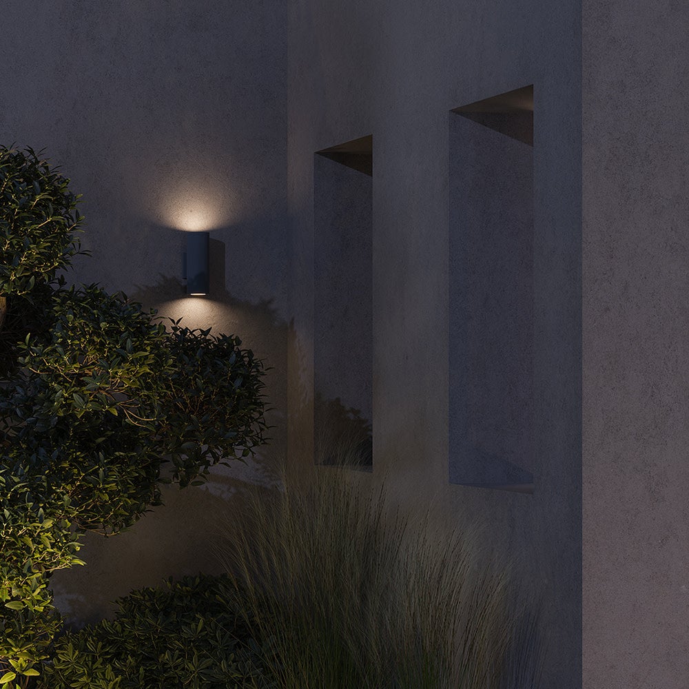 Hinkley Lighting 13595BK-LL Silo LED Up/Down Wall Mount Lantern in Black