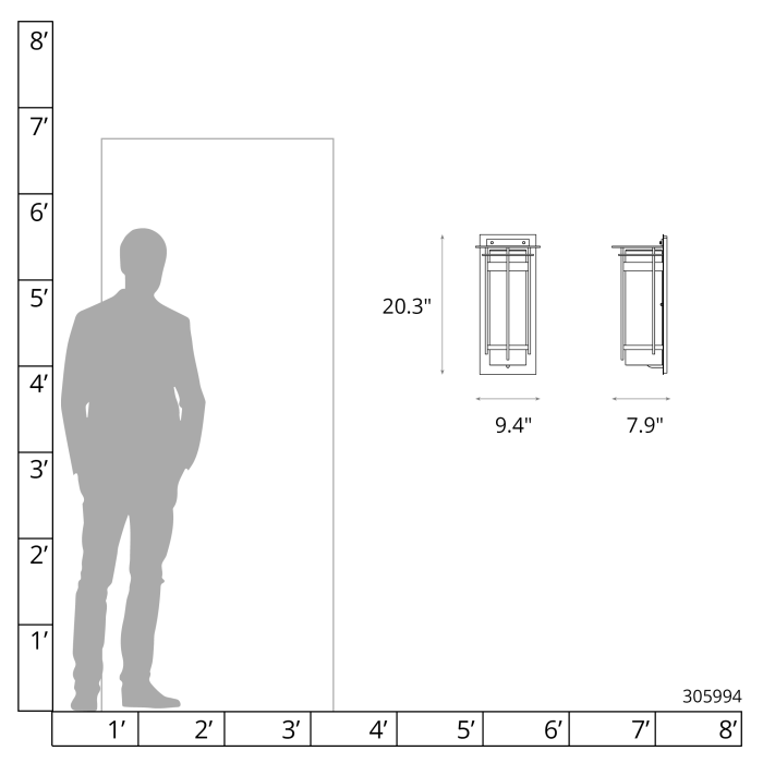 Hubbardton Forge 305994 Banded with Top Plate Large Outdoor Sconce
