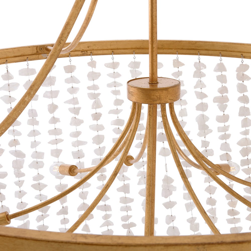 Fredrick Ramond FR41599DA Myra Cristal de roche à plusieurs niveaux Suspension en laiton vieilli