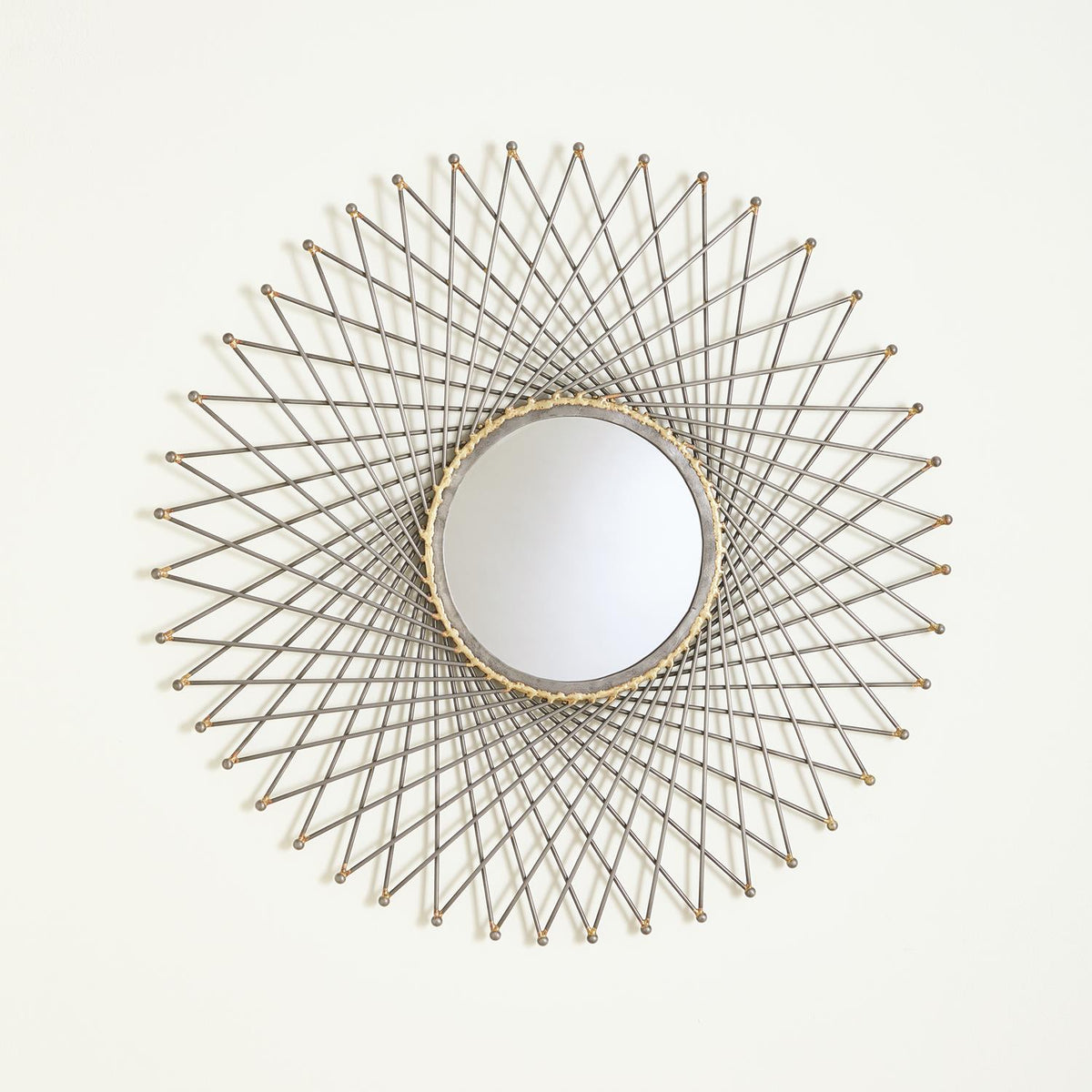 Spokes Mirrors w/Ball Points-Natural Iron