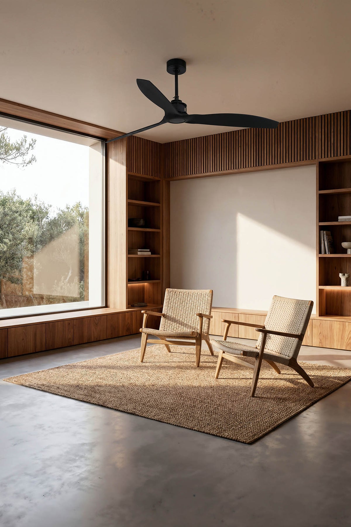 Faro Barcelona 32100UL Just Ceiling Fan in Matt Black