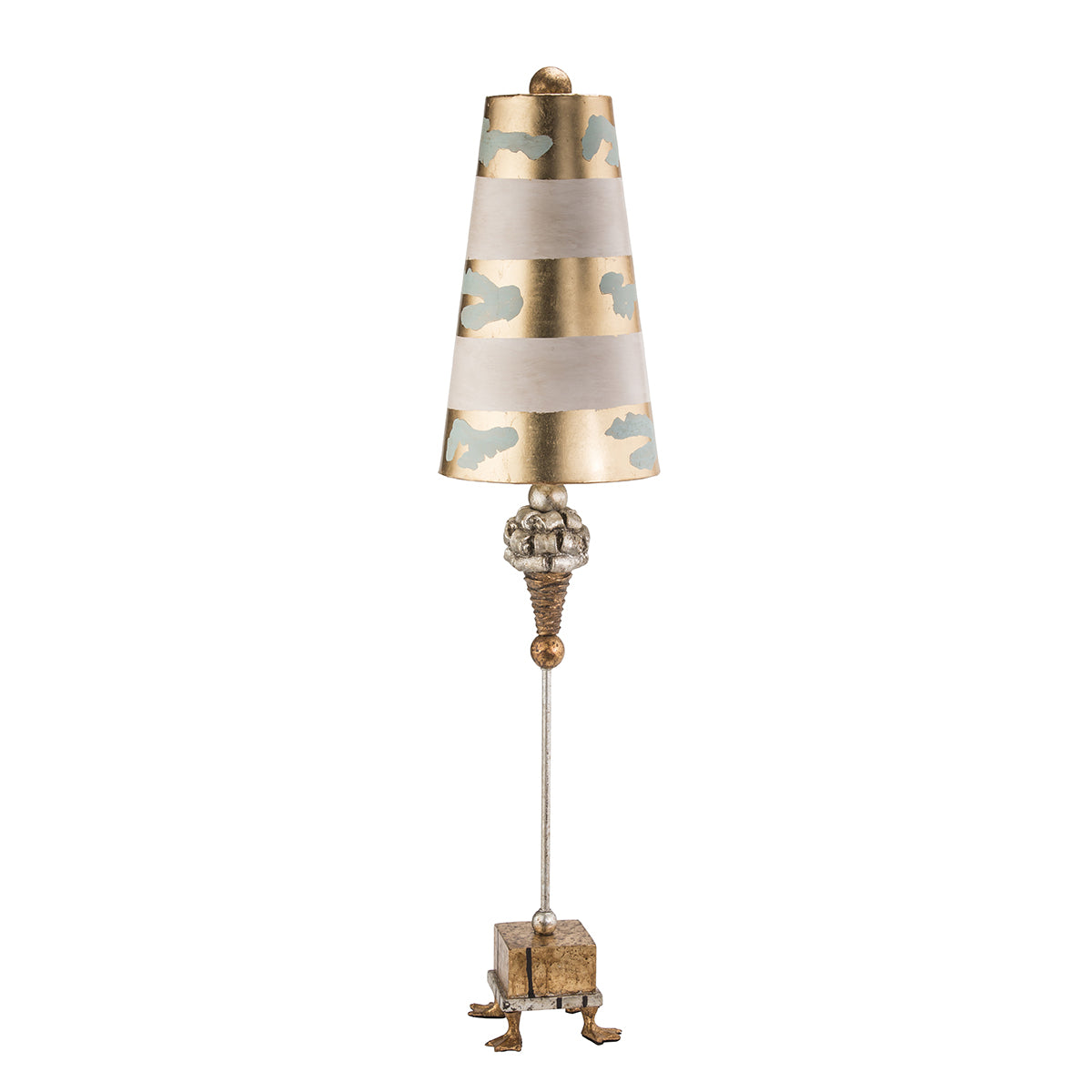 Lucas + McKearn - TA1002 - One Light Buffet Lamp - Pompadour Luxe - Gold/Silver Leaf/Base W/Pompadour Inspired