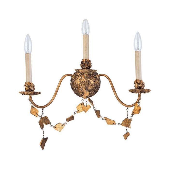 Lucas + McKearn - SC1158-3 - Three Light Wall Sconce - Mosaic - Gold Leaf