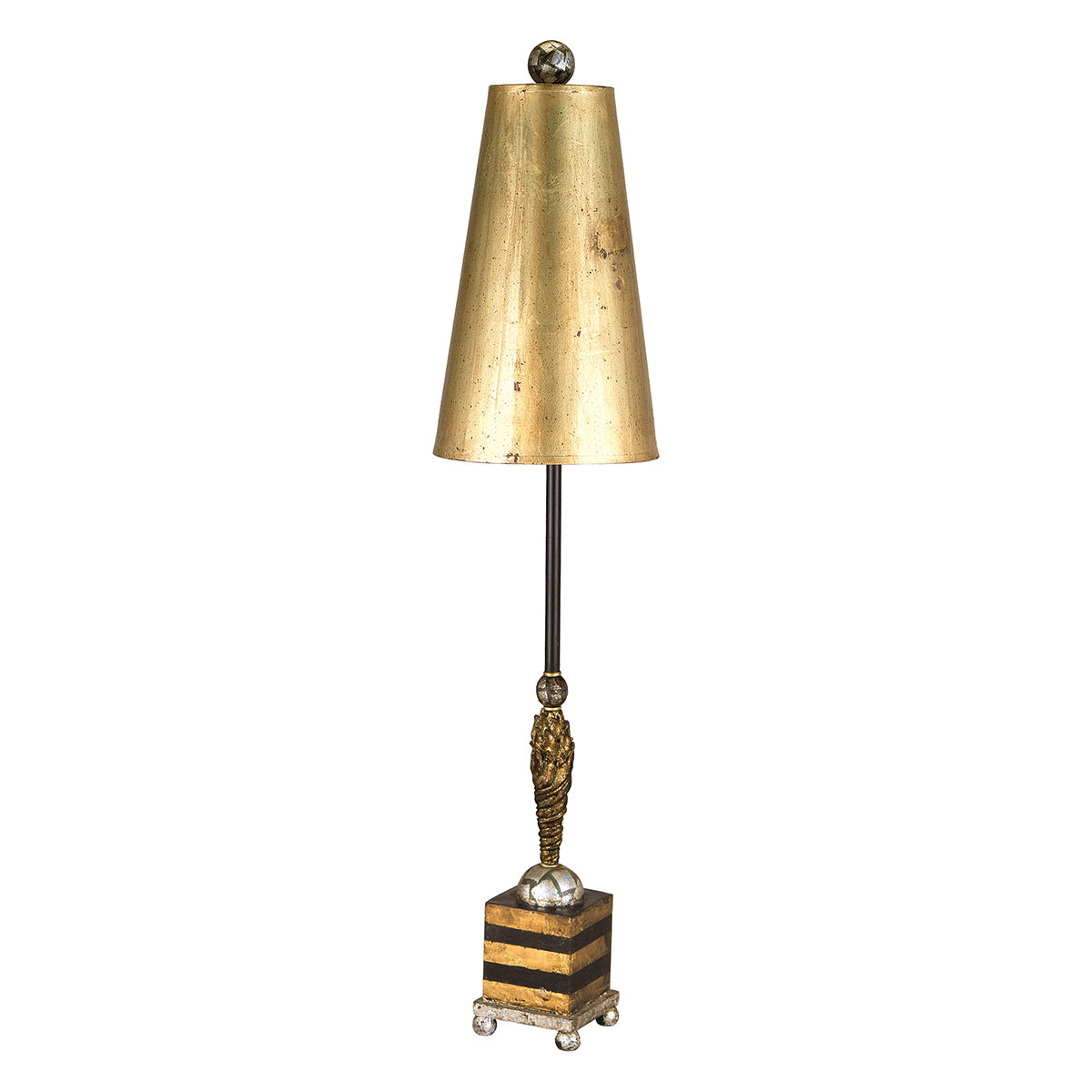 Lucas + McKearn - TA1008 - One Light Buffet Lamp - Noma Luxe - Black Metal W/Gold/Silver Leaf