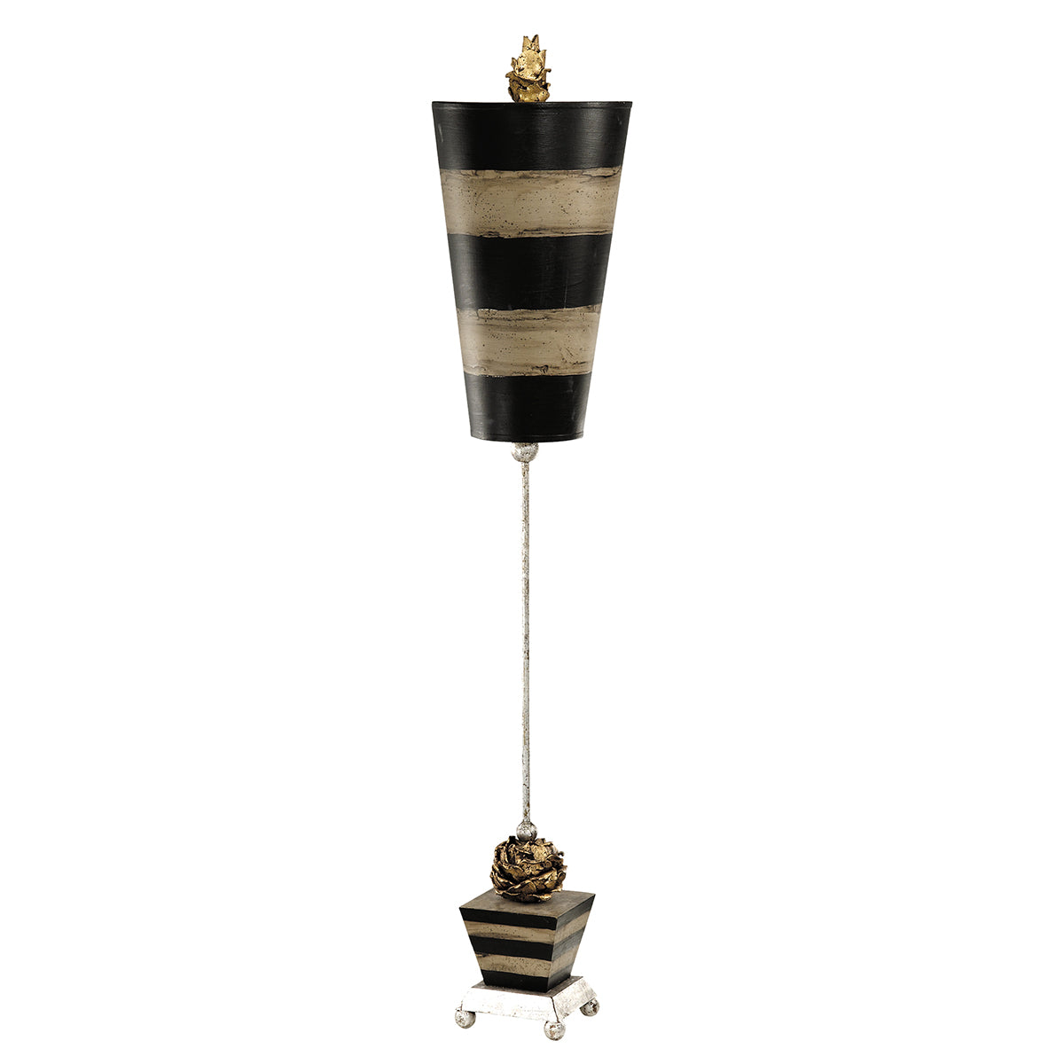 Lucas + McKearn - TA1026 - One Light Buffet Lamp - Peony - Silver Leaf Feet/Metal W/Black, Taupe/Gold Leaf
