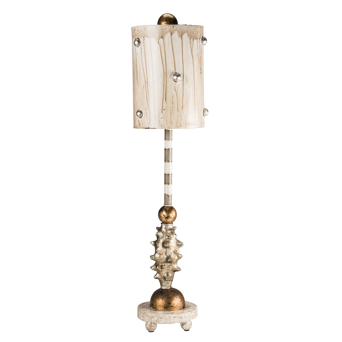 Lucas + McKearn - TA1032 - One Light Table Lamp - Pome - Cream/Putty Striped W/Gold