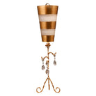 Lucas + McKearn - TA1038 - One Light Table Lamp - Tivoli - Cream/Gold Striped W/Teardrop Crystals