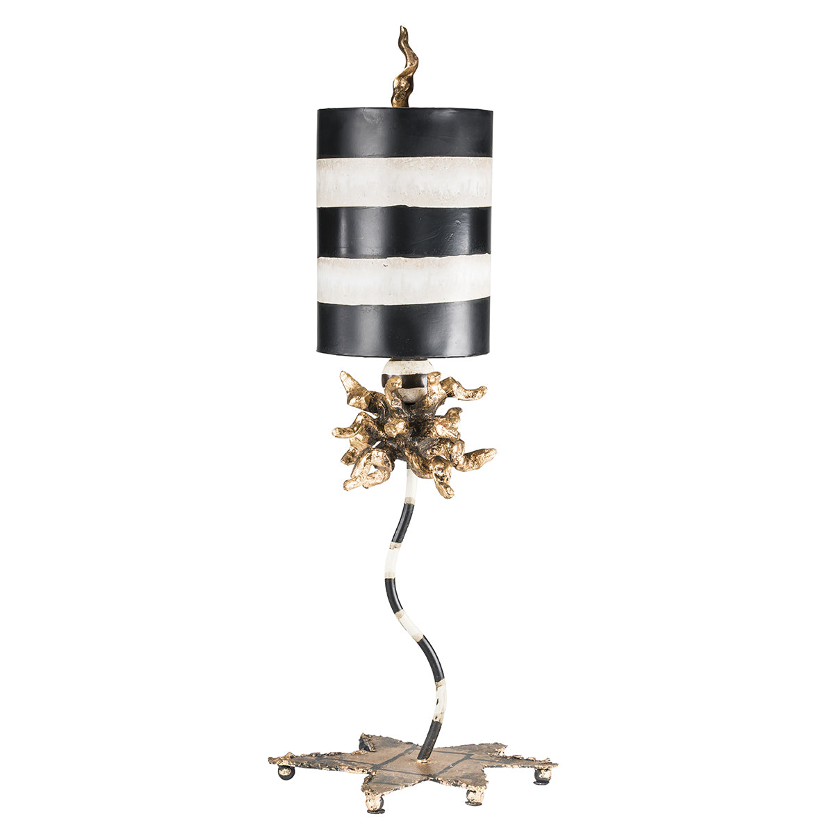 Lucas + McKearn - TA1074 - One Light Table Lamp - Dominique - Star-Shaped W/Black/Cream Striped