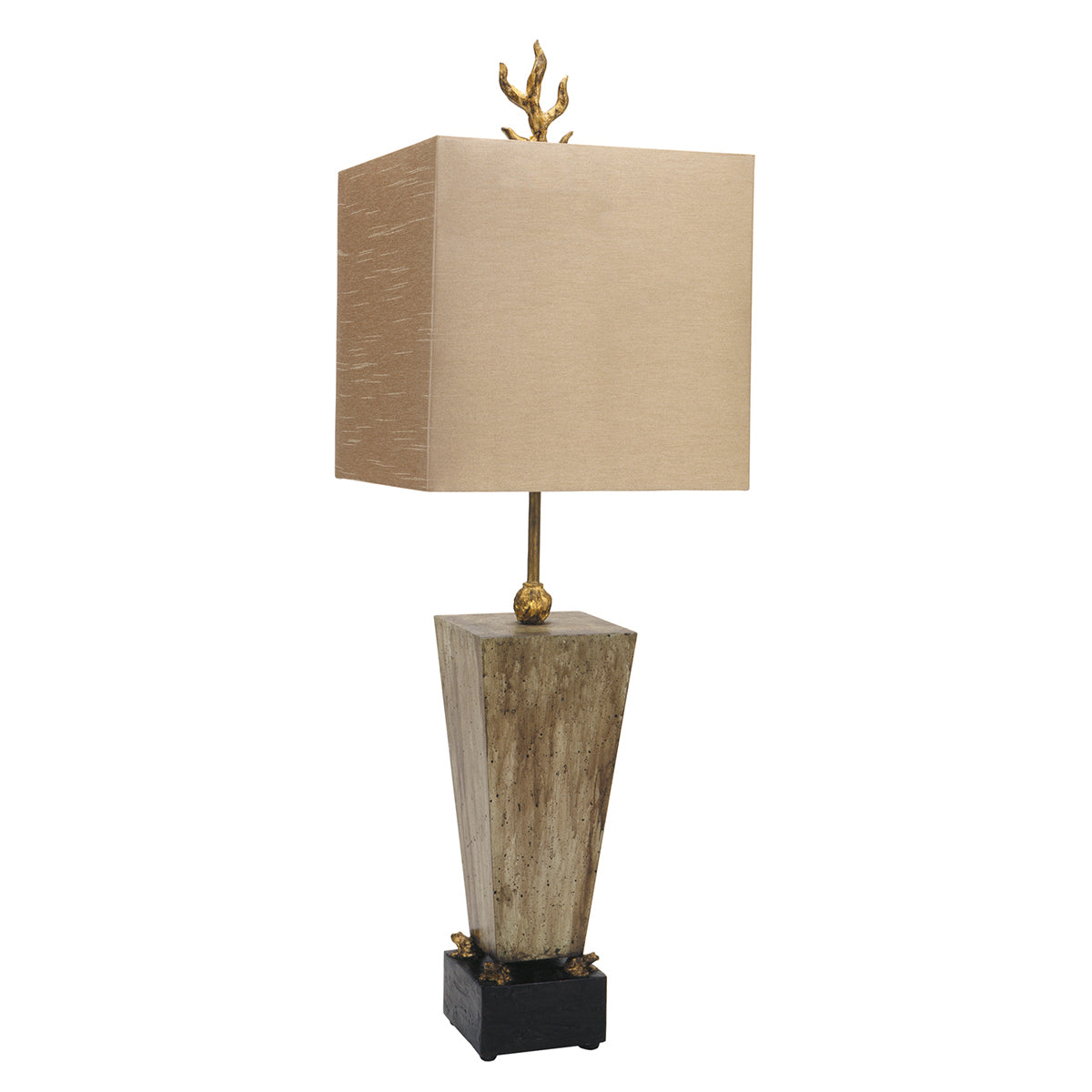 Lucas + McKearn - TA1075 - One Light Table Lamp - Grenouille - Gilded Frogs Atop A Black W/Umber Washed