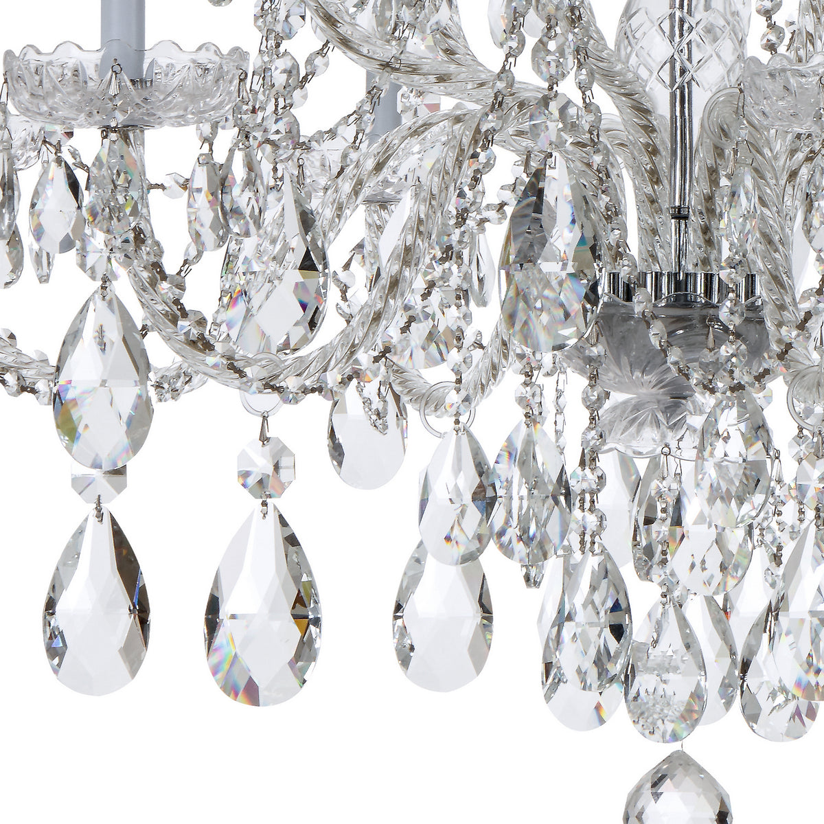 Crystorama - 1112-CH-CL-MWP - 12 Lumières Suspendu - Cristal traditionnel - Chrome poli
