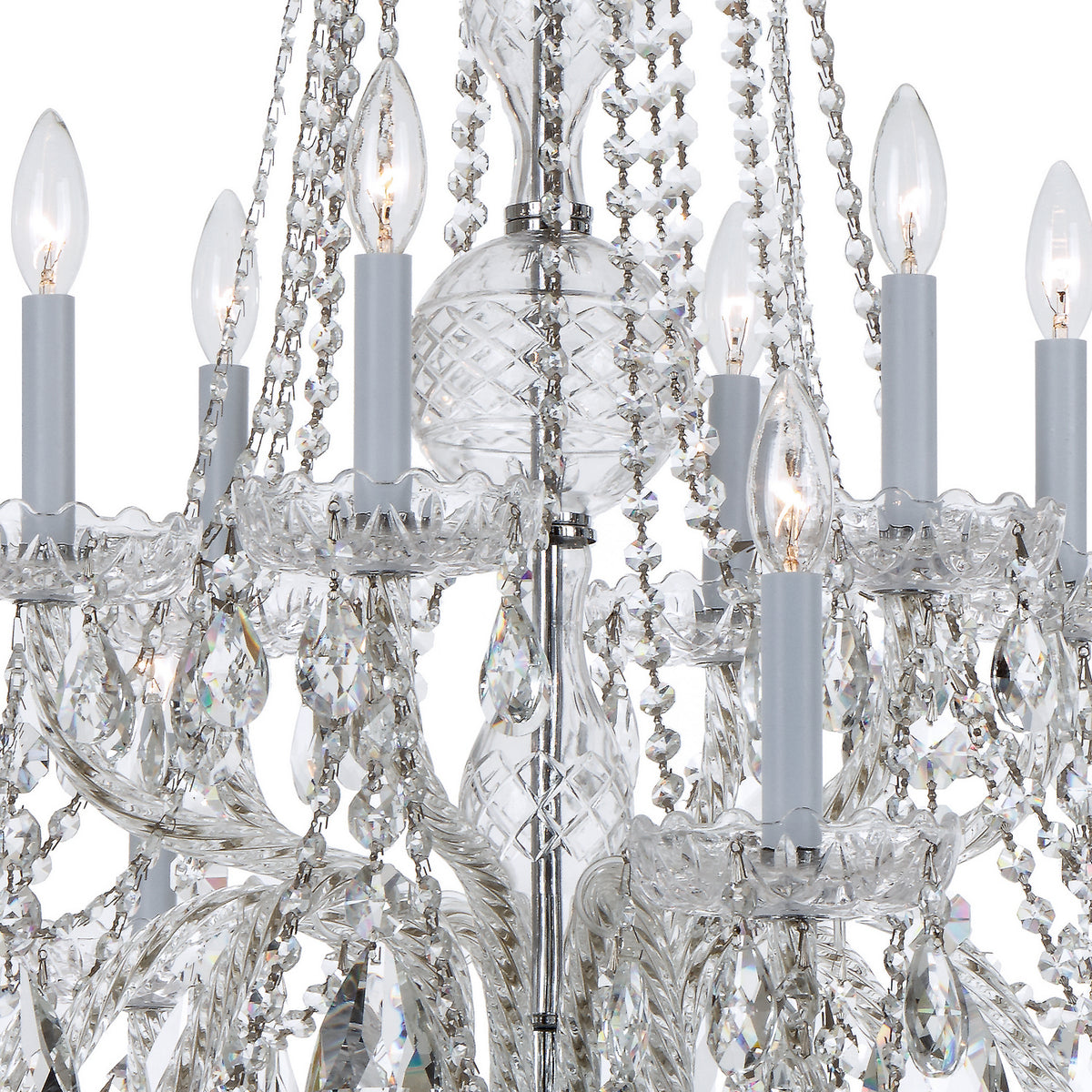 Crystorama - 1112-CH-CL-MWP - 12 Lumières Suspendu - Cristal traditionnel - Chrome poli
