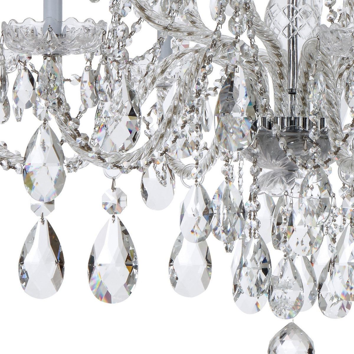 Crystorama - 1112-CH-CL-SAQ - 12 Lumières Suspendu - Cristal traditionnel - Chrome poli