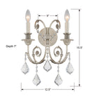 Crystorama - 5112-OS-CL-S - Two Light Wall Sconce - Regis - Olde Silver