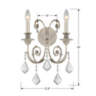 Crystorama - 5112-OS-CL-SAQ - Two Light Wall Sconce - Regis - Olde Silver