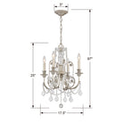 Crystorama - 5114-OS-CL-S - Mini lampe à quatre lumières Suspendu - Regis - Olde Silver