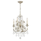 Crystorama - 5114-OS-CL-SAQ - Mini lampe à quatre branches Suspendu - Regis - Olde Silver