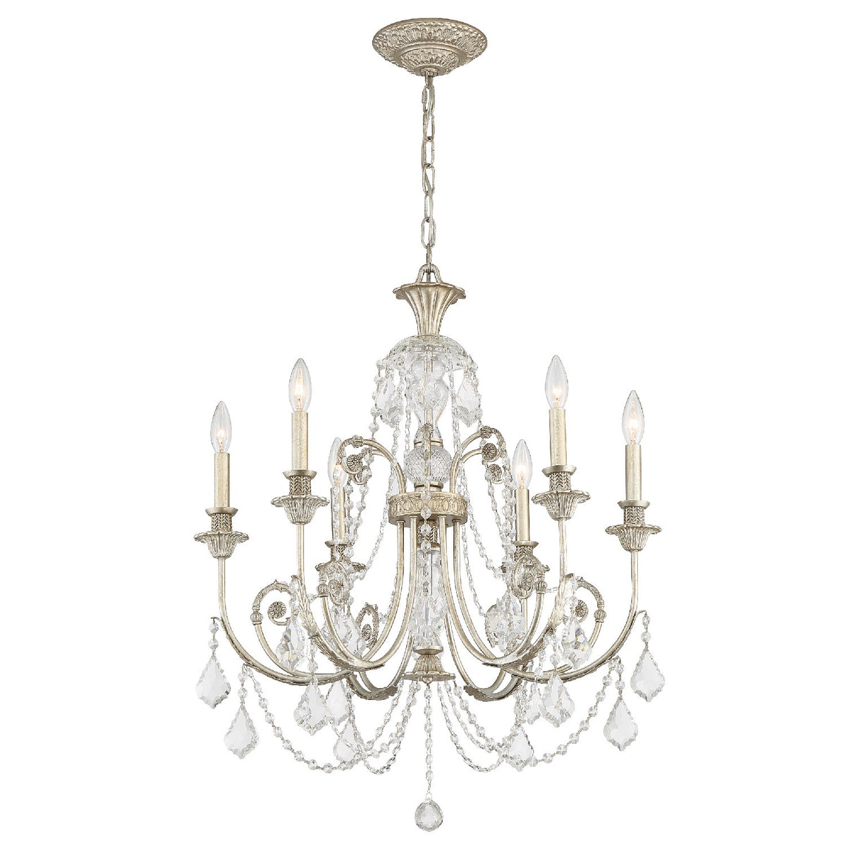 Crystorama - 5116-OS-CL-S - Six lumières Suspendu - Regis - Olde Silver