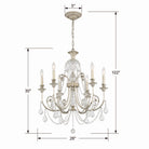 Crystorama - 5116-OS-CL-SAQ - Six lumières Suspendu - Regis - Olde Silver