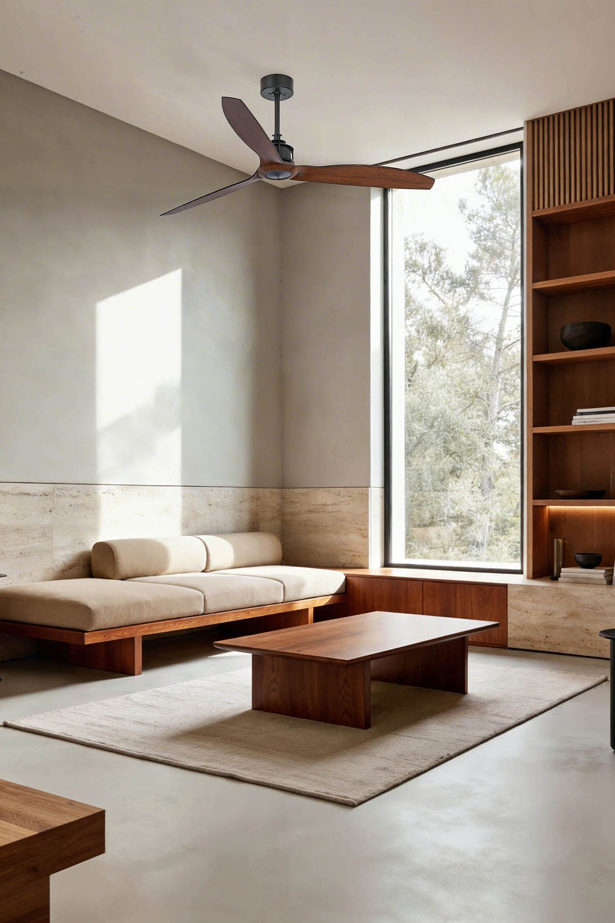 Faro Barcelona 33395UL Just Ceiling Fan in Black/Walnut