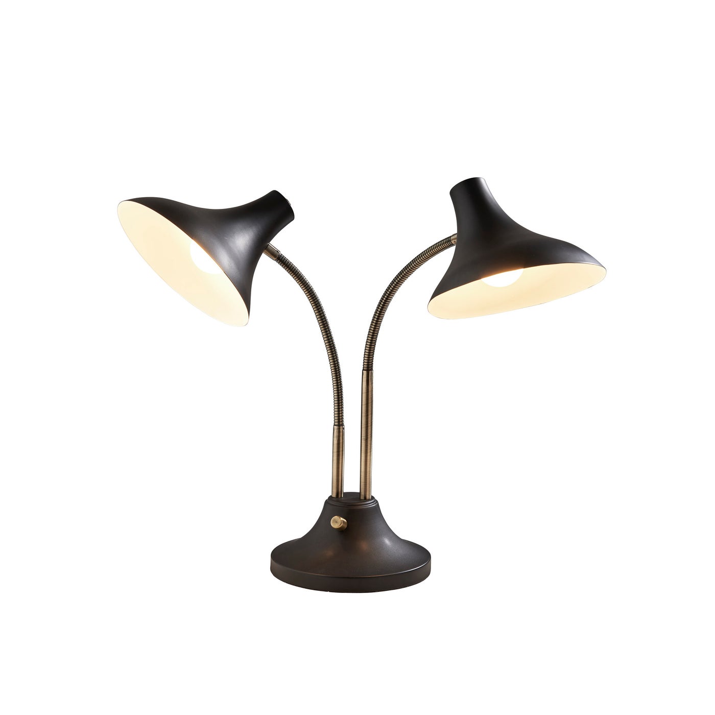 Adesso Home - 3371-01 - Two Light Desk Lamp - Ascot - Black & Antique Brass