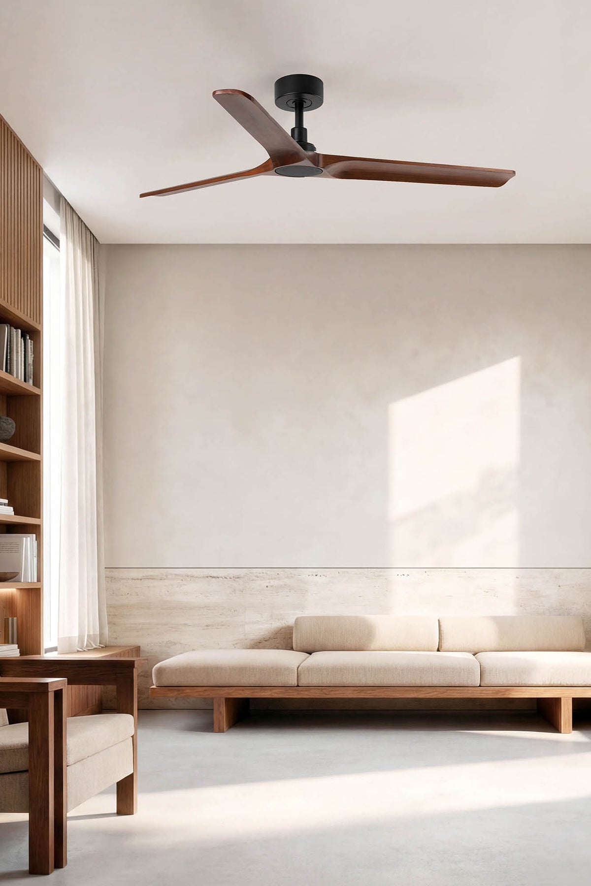 Faro Barcelona 33809-US Heywood Ceiling Fan in Black/Walnut