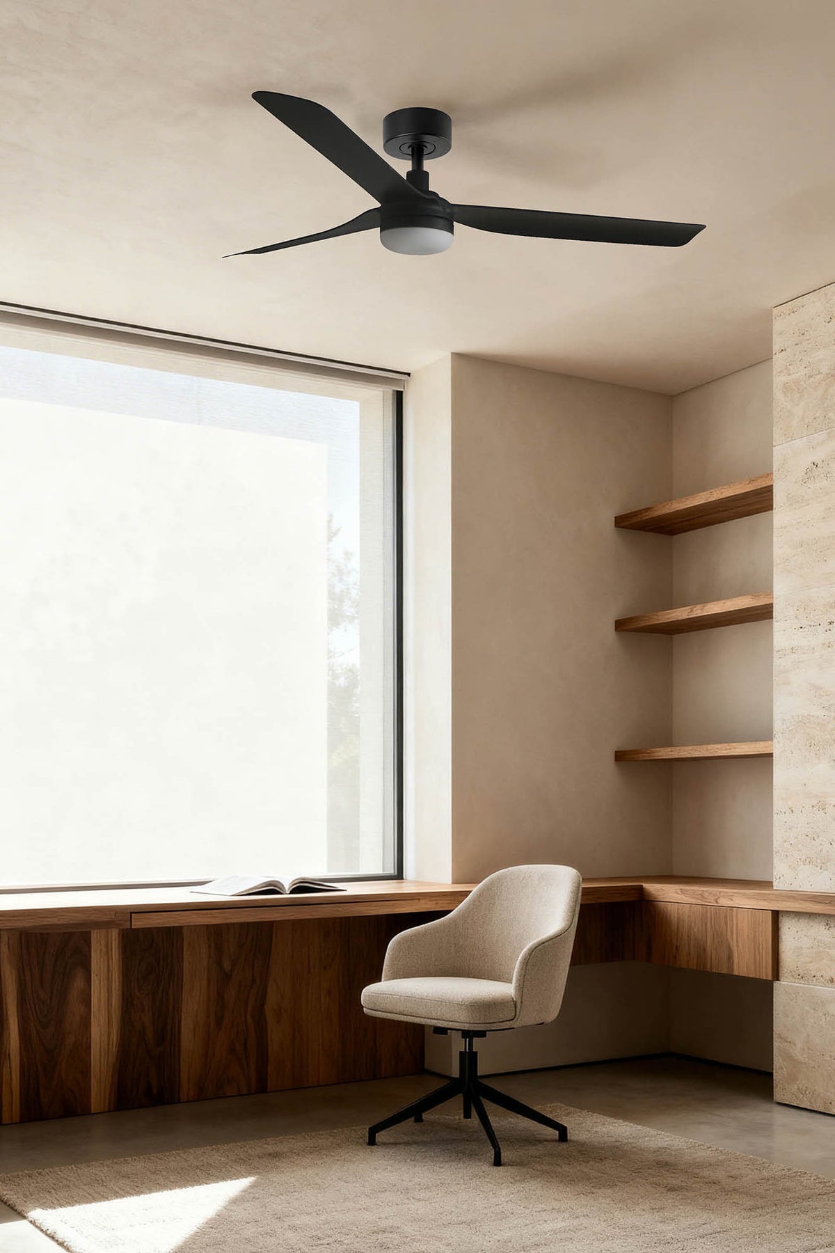 Faro Barcelona 338151T-US Punt Ceiling Fan in Black