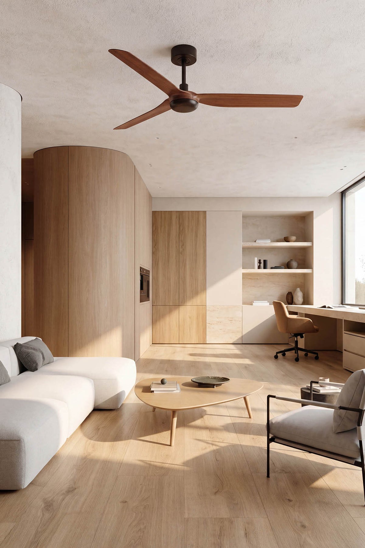 Faro Barcelona 33817-US Punt Ceiling Fan in Black/Walnut