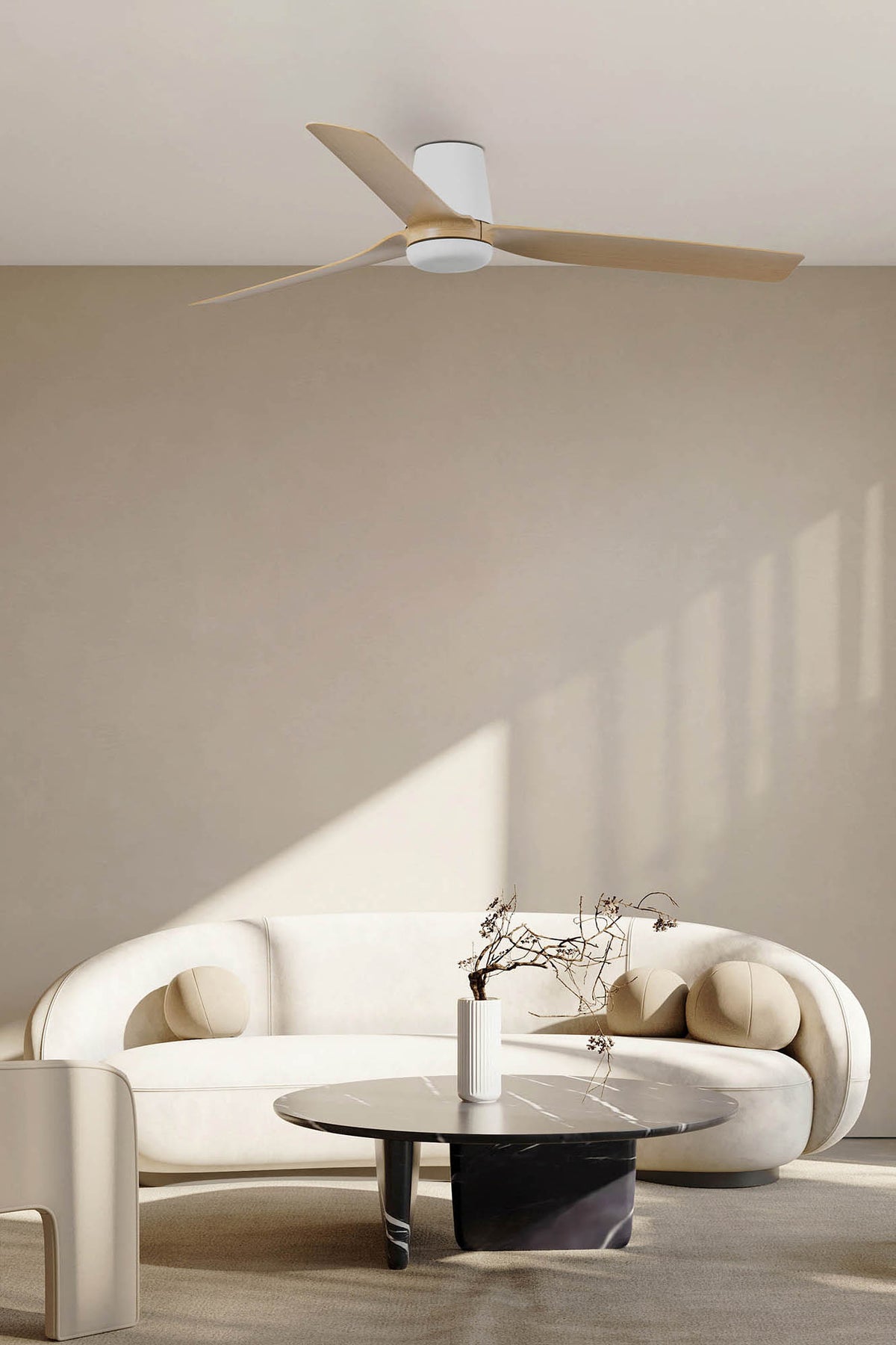 Faro Barcelona 33829-US Punt Tub Ceiling Fan in White/Maple