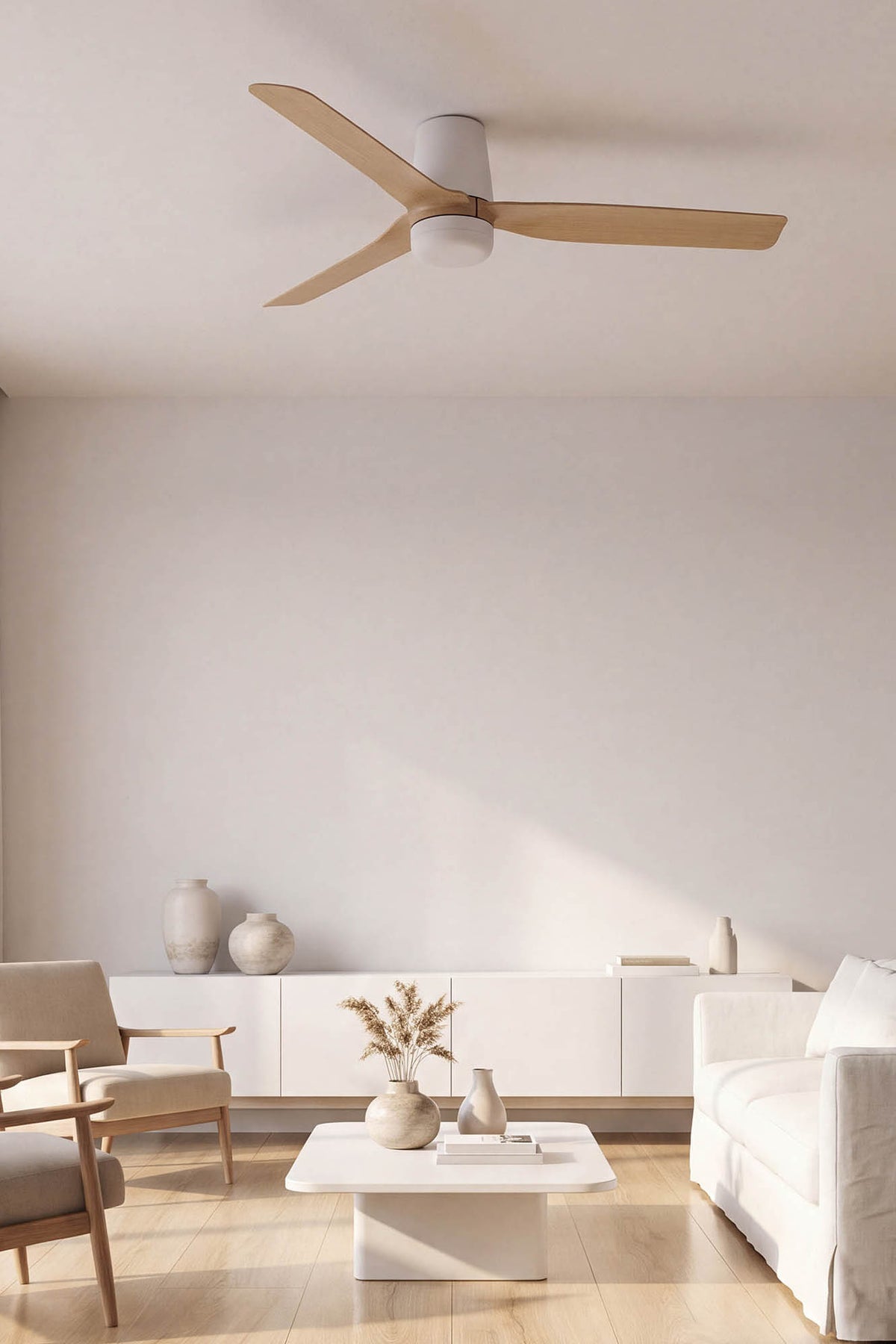 Faro Barcelona 338291T-US Punt Tub Ceiling Fan in White/Maple