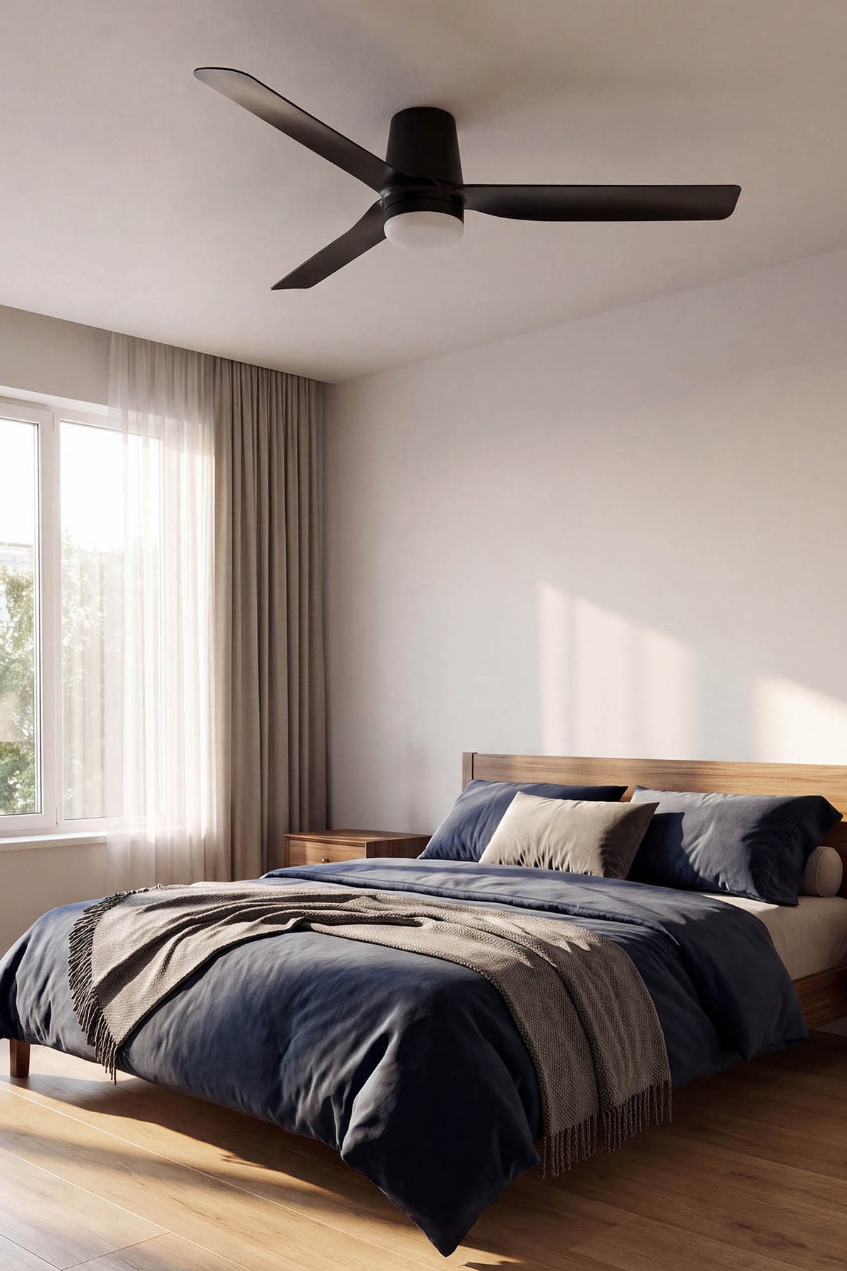 Faro Barcelona 338301T-US Punt Tub Ceiling Fan in Black