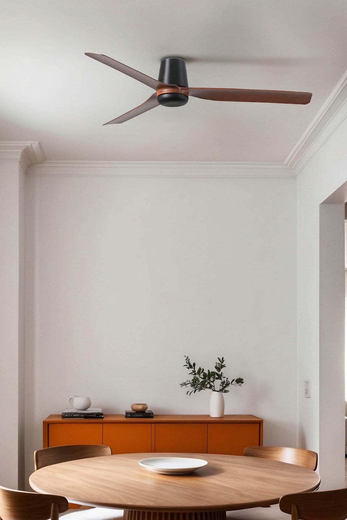 Faro Barcelona 33831-US Punt Tub Ceiling Fan in Black/Walnut