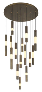 Europhase 50120-017 Ronda LED Suspendu multi-luminaire en laiton vieilli