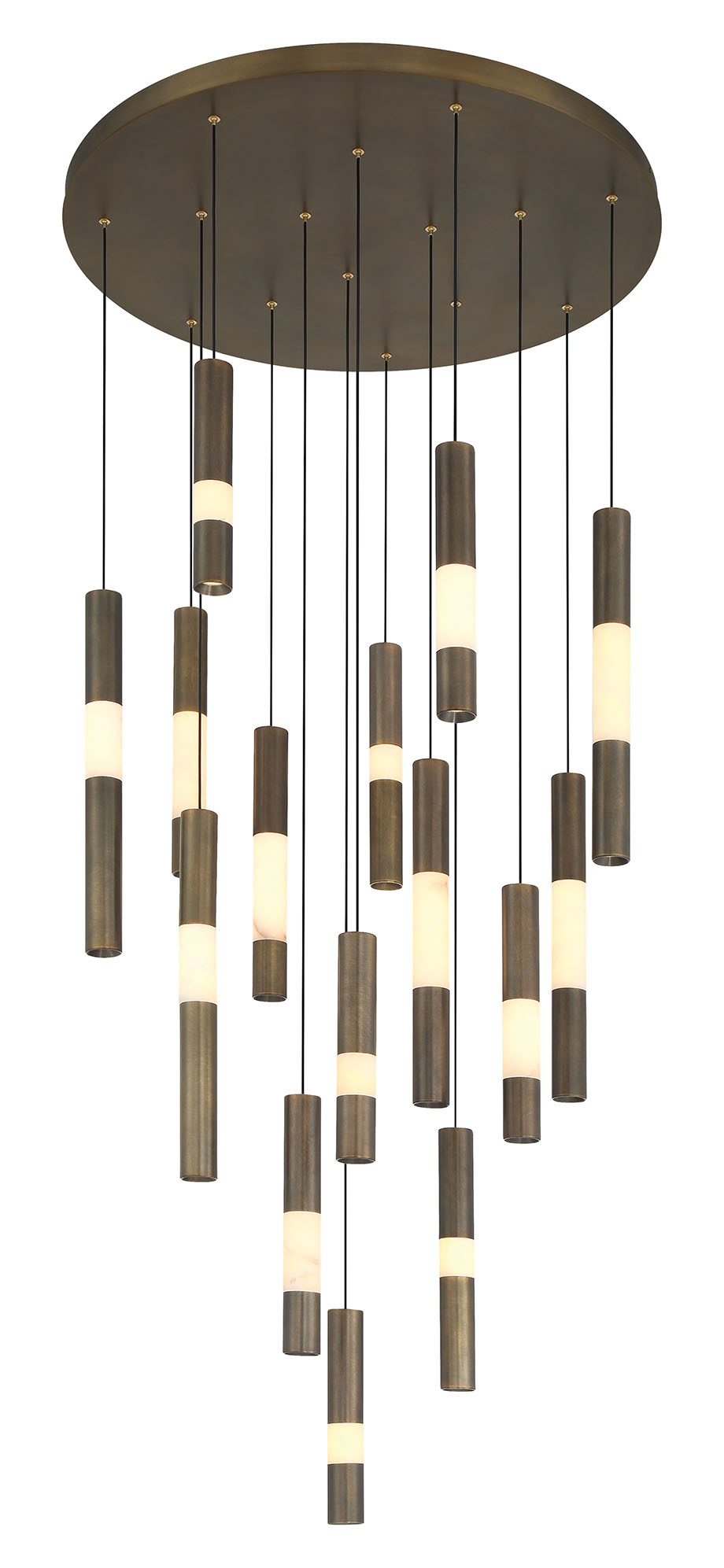 Eurofase 50120-017 Ronda LED Multi-Light Pendant in Weathered Brass