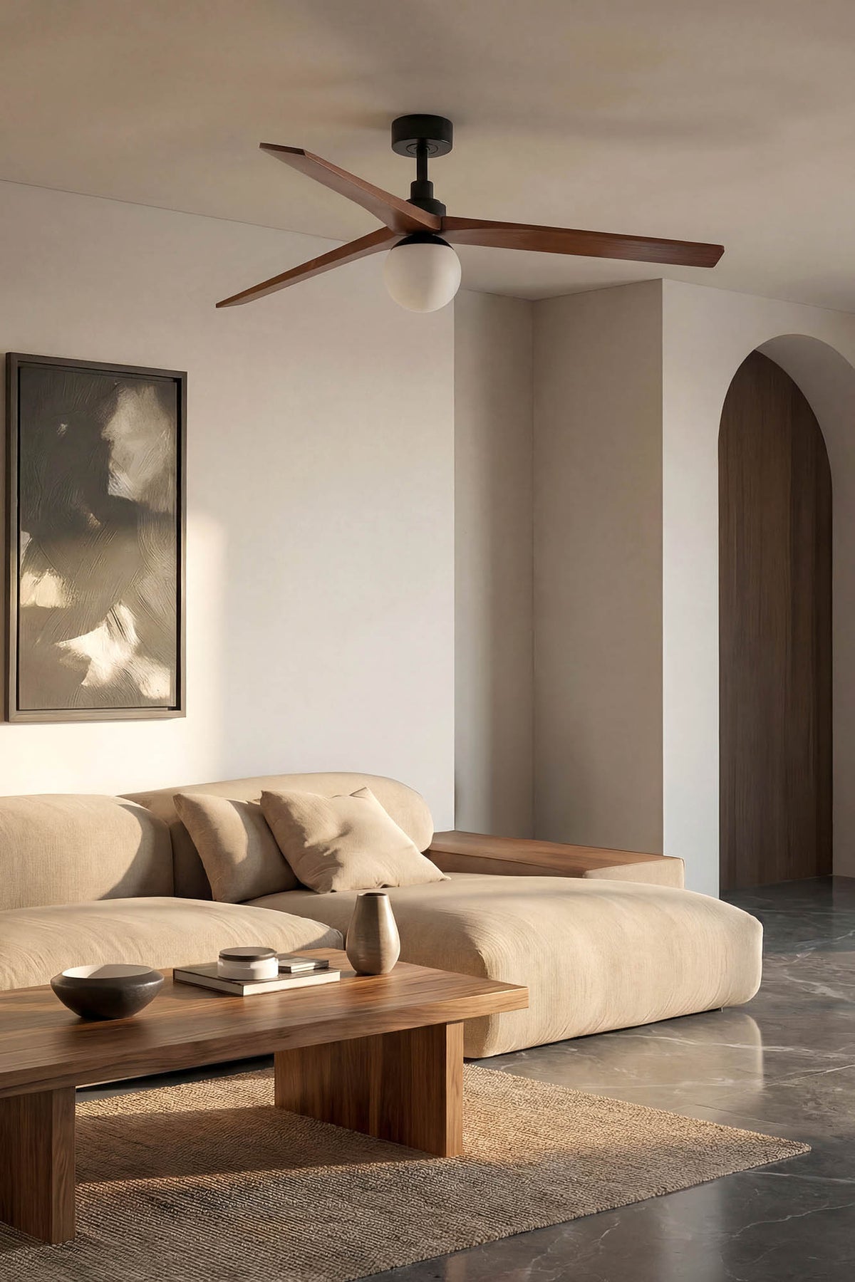 Faro Barcelona 342761B-US Klim Ceiling Fan in Black/Walnut