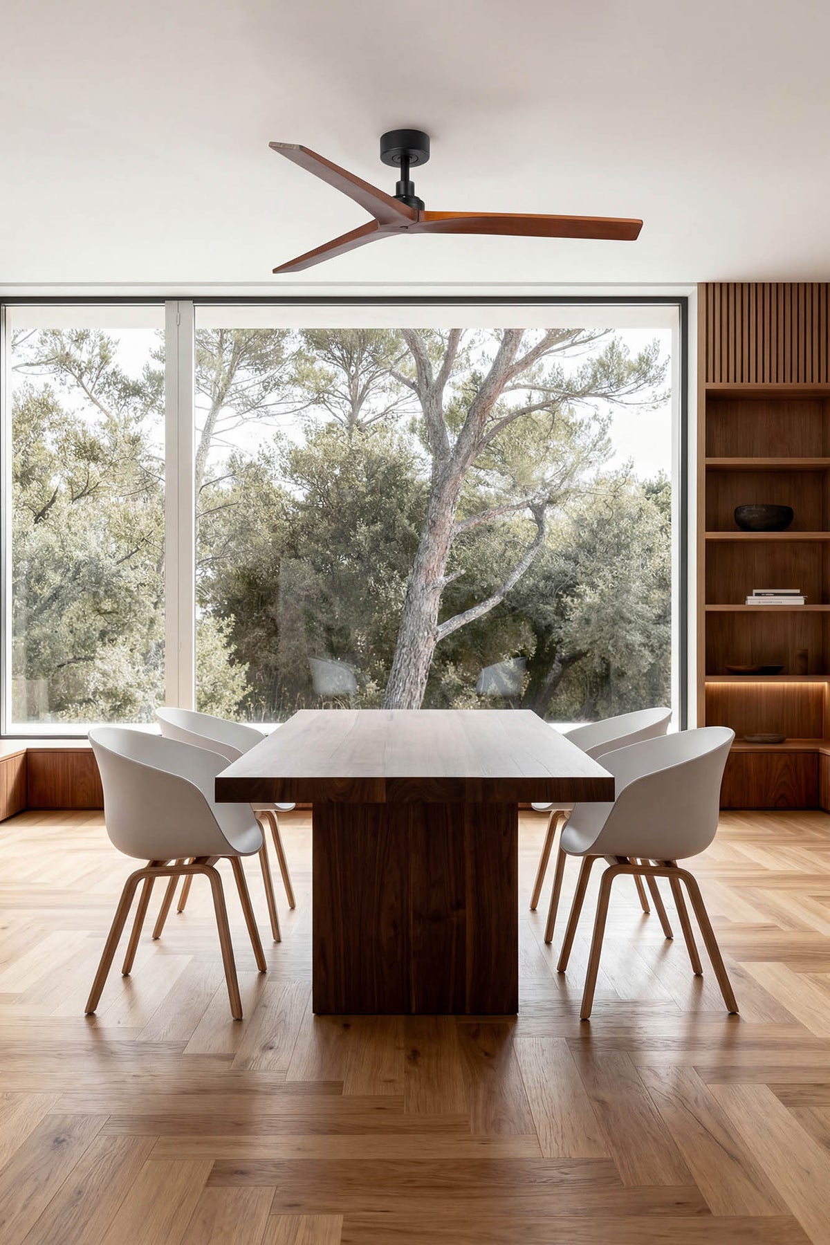 Faro Barcelona 34277-US Klim Ceiling Fan in Black/Walnut