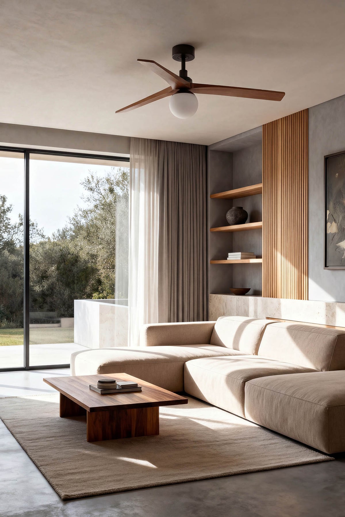 Faro Barcelona 342771B-US Klim Ceiling Fan in Black/Walnut
