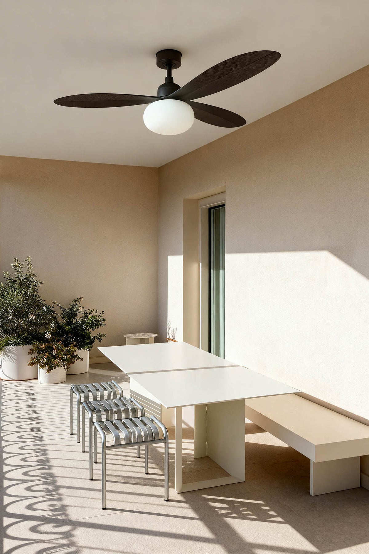 Faro Barcelona 343011B-US Palma Ceiling Fan in Brown