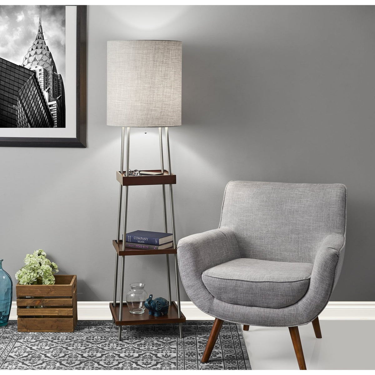 Henry Floor Lamp w/ Wireless Charging Station
