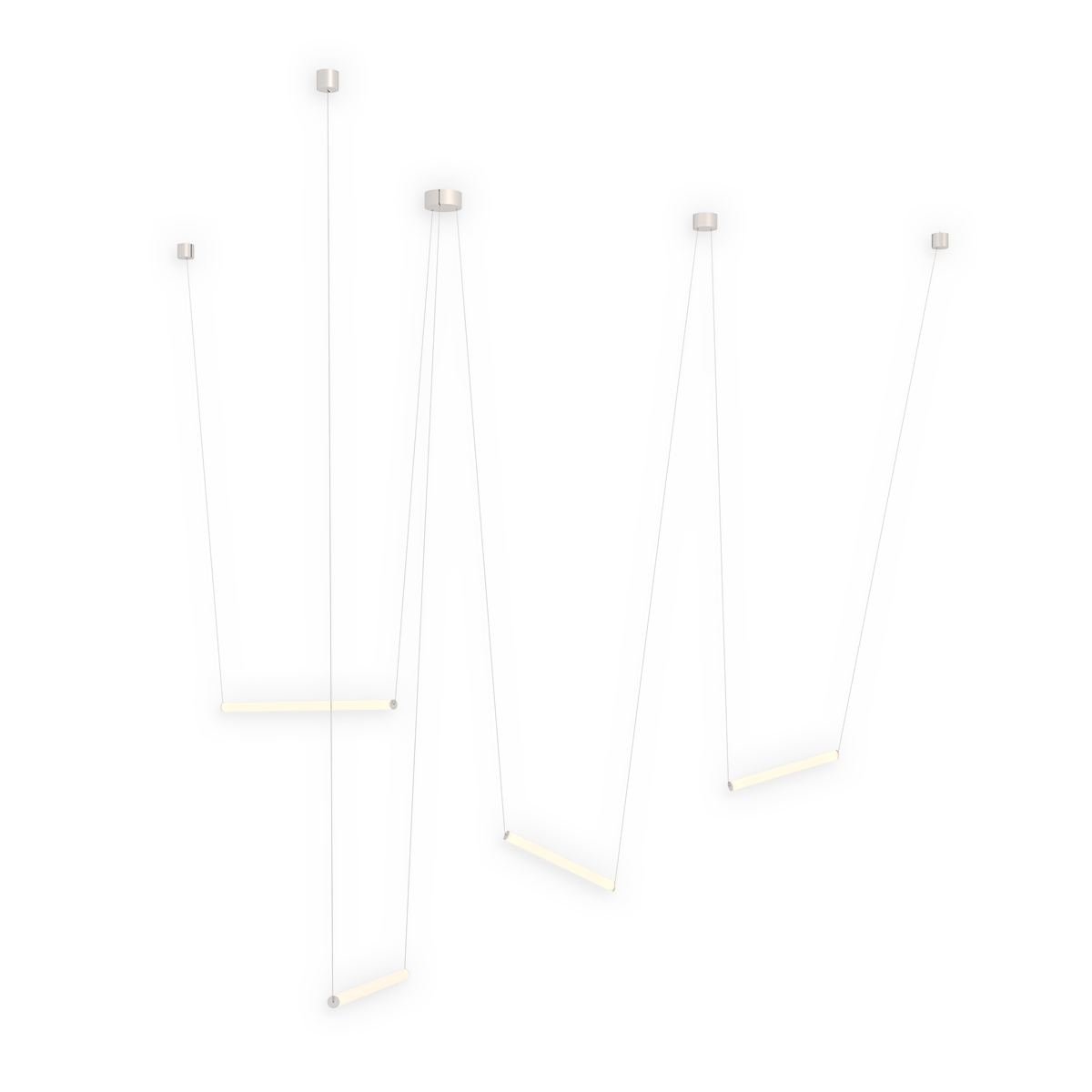 Sonneman 3475.77WS-0-4-0 YO Linea Suspendu en anodisé naturel