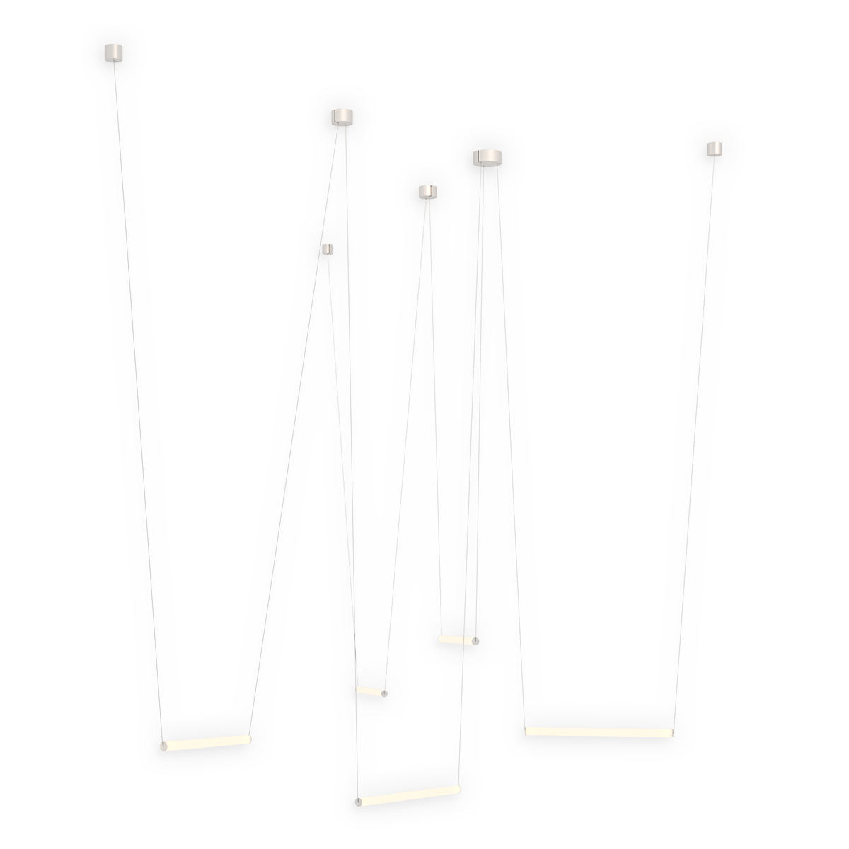 Sonneman 3475.77WS-3-2-0 YO Linea Suspendu en anodisé naturel