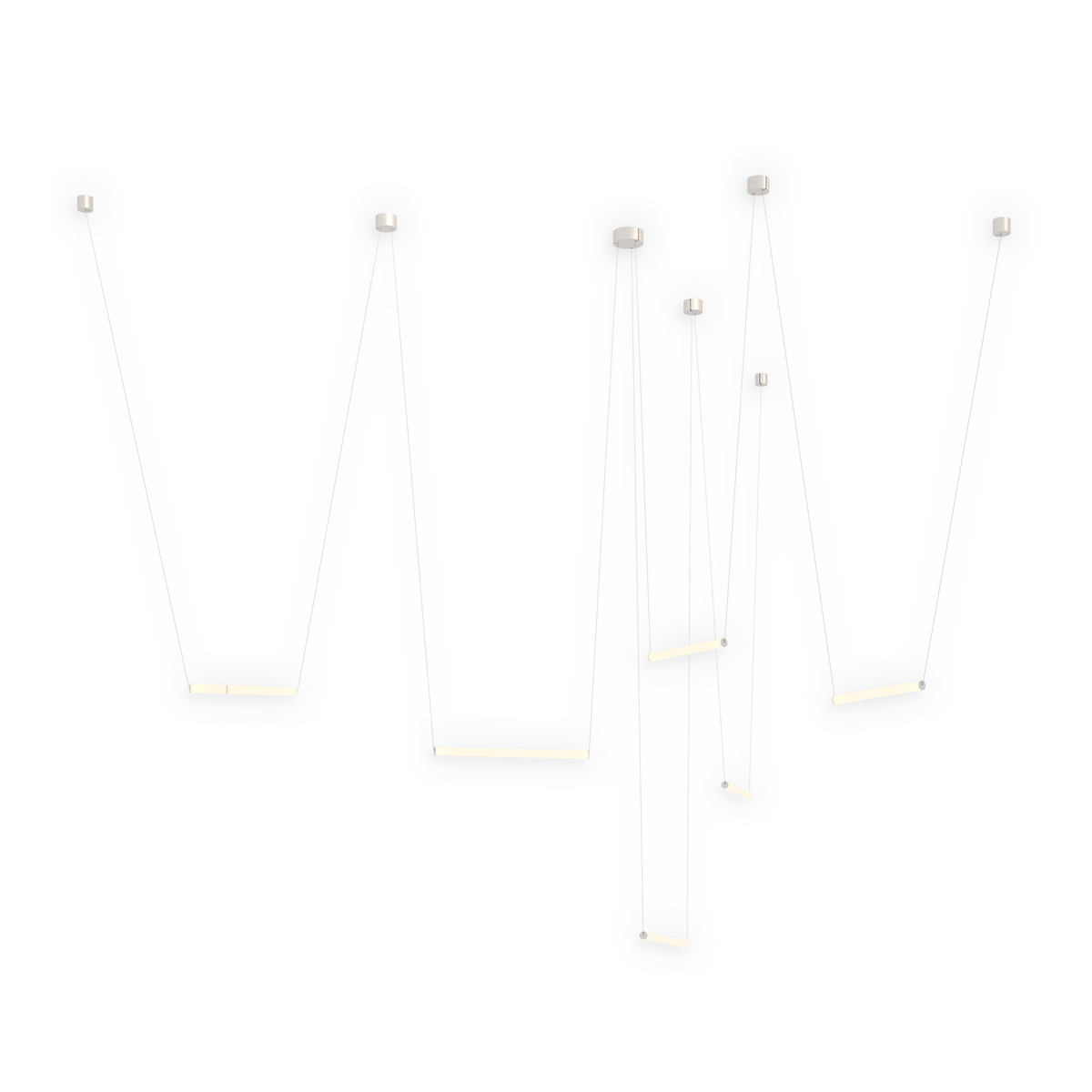 Sonneman 3475.77WS-6-0-0 YO Linea Suspendu en anodisé naturel