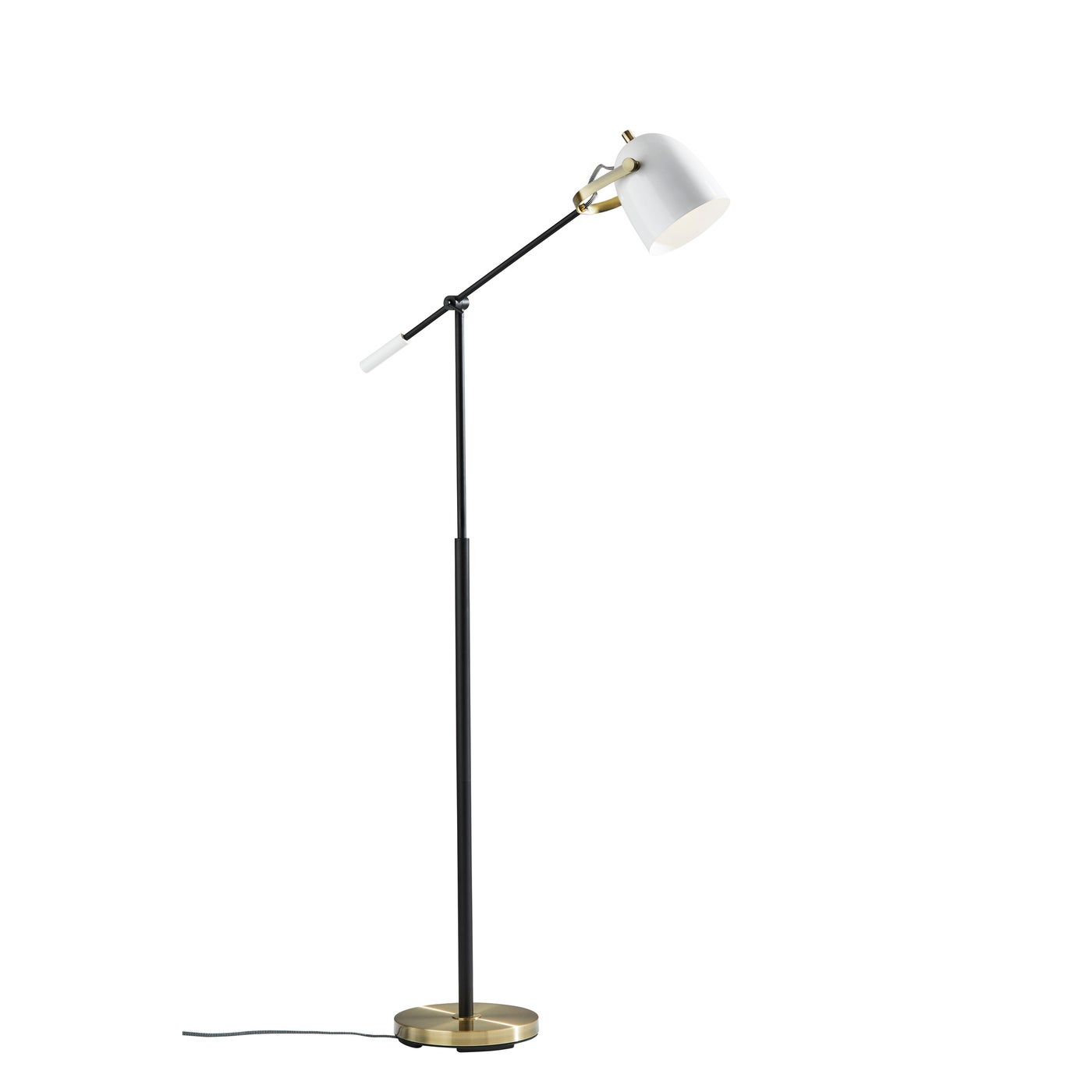 Adesso Home - 3495-21 - Floor Lamp - Casey - Black, White & Antique Brass