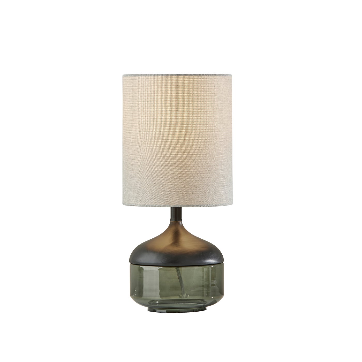 Adesso Home - 3526-01 - Table Lamp - Marina - Black Rubberwood W. Smoked Glass
