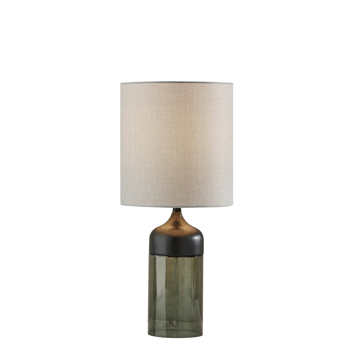 Adesso Home - 3527-01 - Table Lamp - Marina - Black Rubberwood W. Smoked Glass