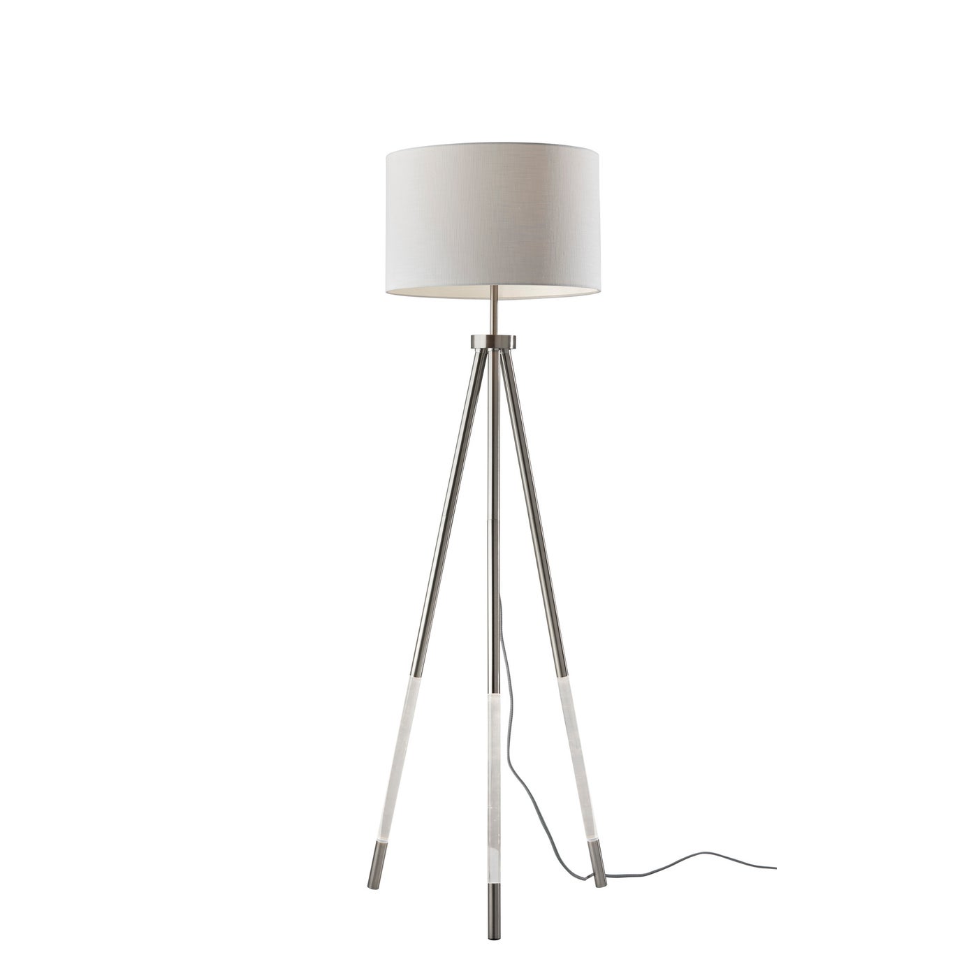 Adesso Home - 3549-22 - Floor Lamp - Della - Brushed Steel W. Clear Acrylic Light Up Legs