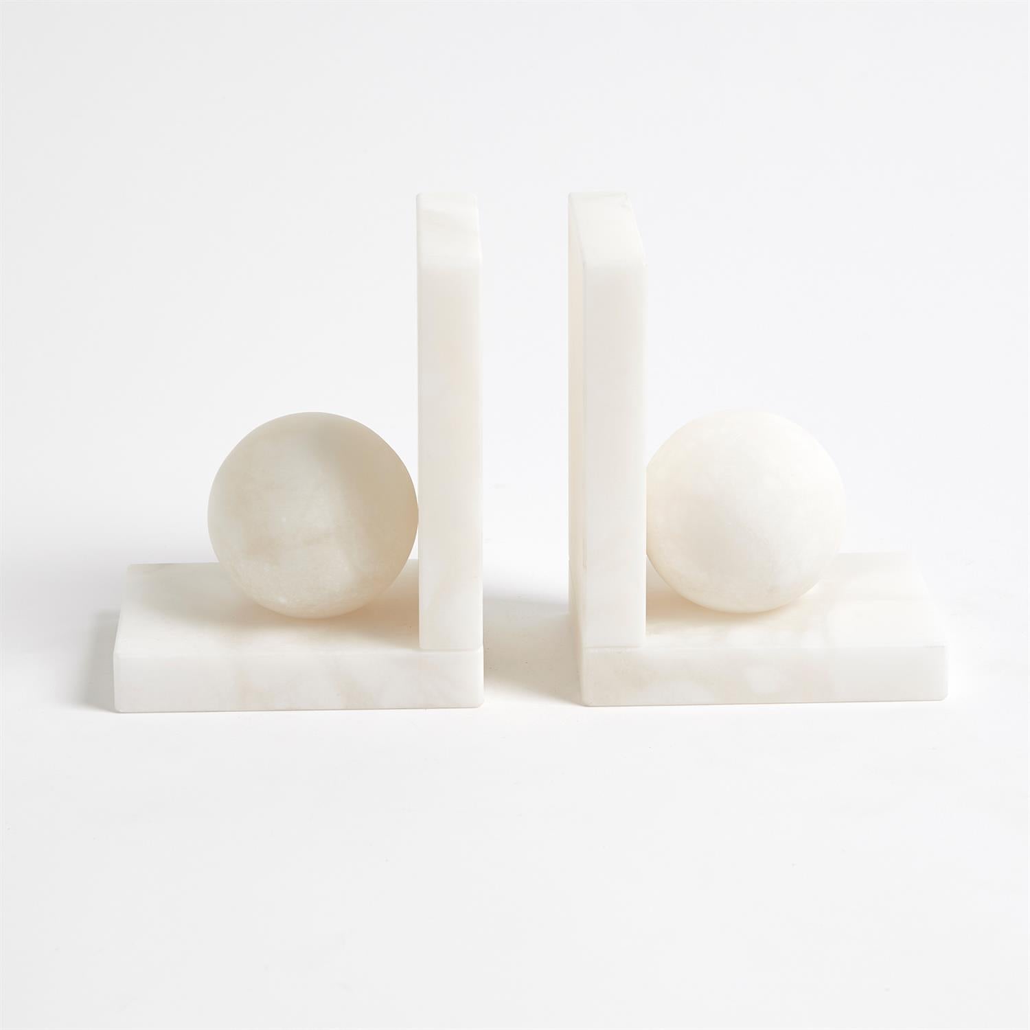 Alabaster Ball Bookends