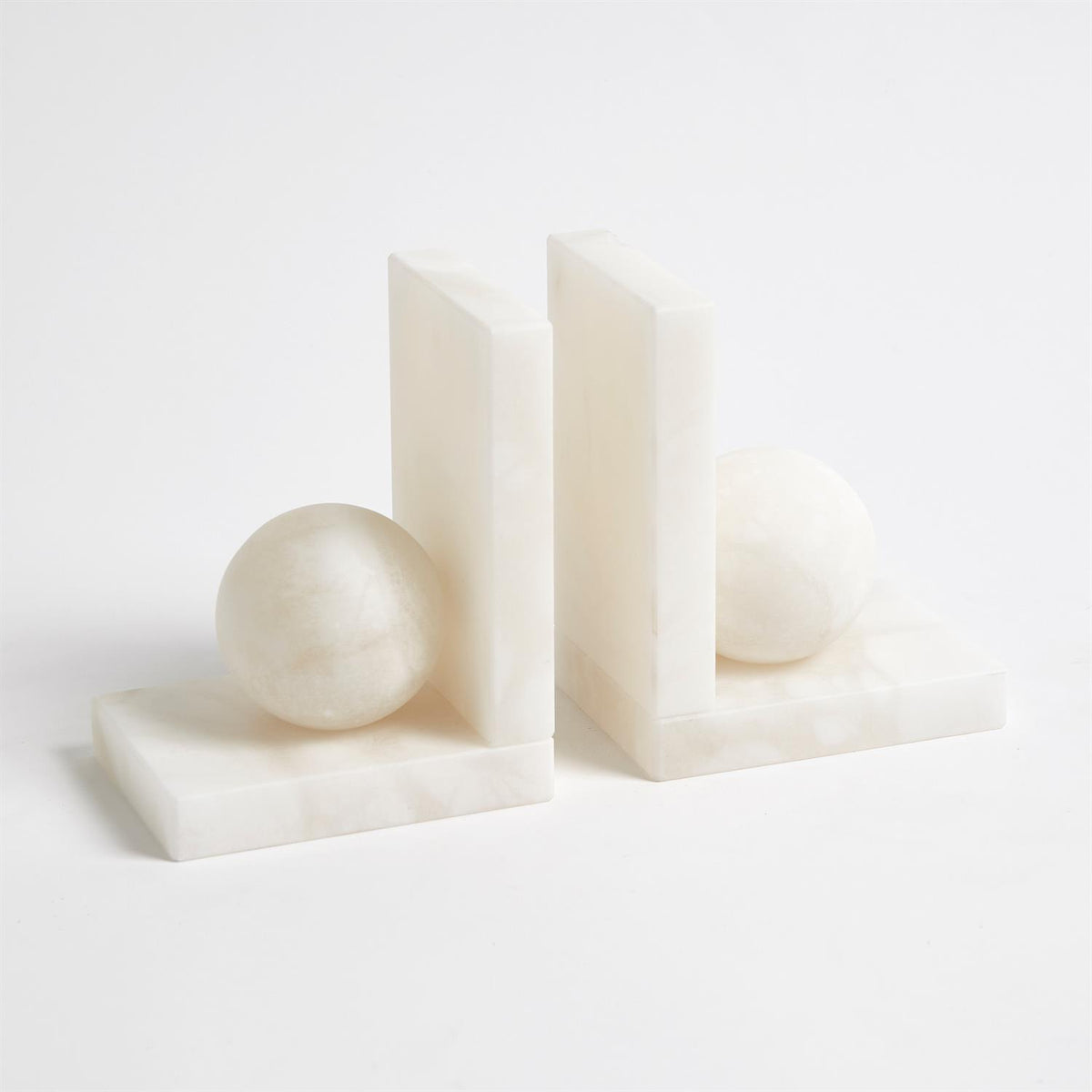 Alabaster Ball Bookends