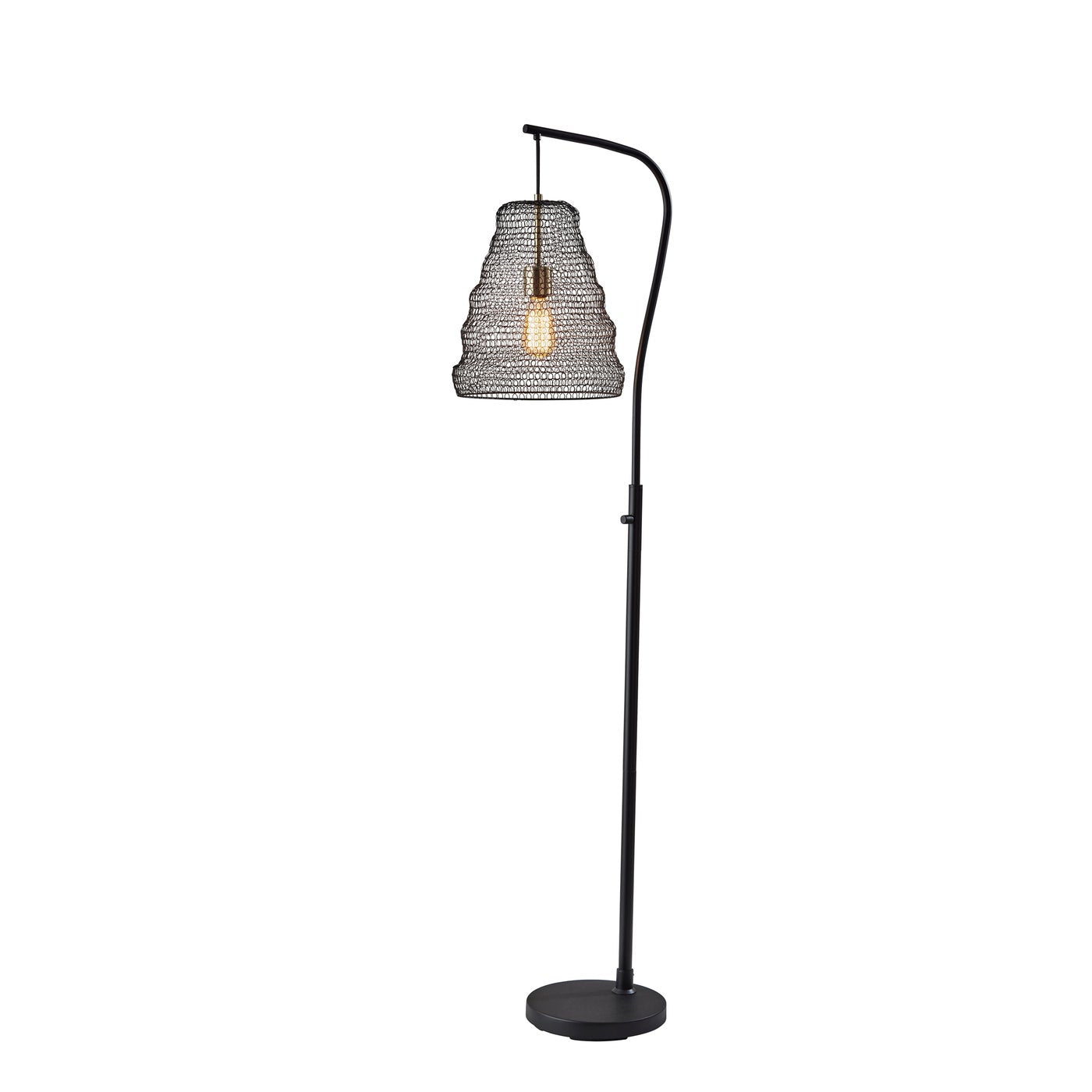 Adesso Home - 3569-01 - Floor Lamp - Sheridan - Black W. Antique Brass Accents